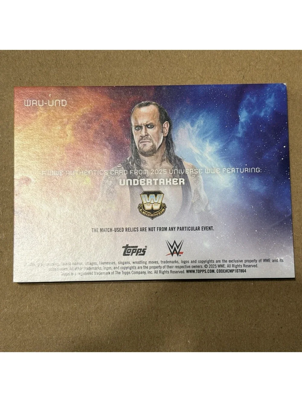 2025 Topps Universe WWE The Undertaker #WAU-UND WWE Authentics #/199